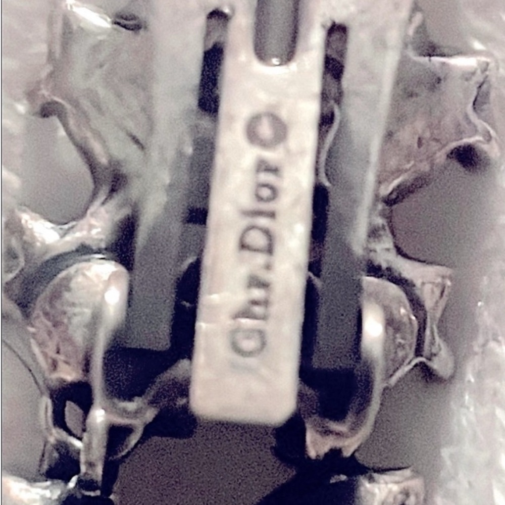 Dior Silver Crystal Leaf Earrings - Picture 5 of 6